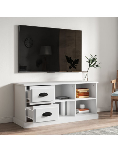 Mobile Porta TV Bianco 102x35,5x47,5 cm in Legno Multistrato