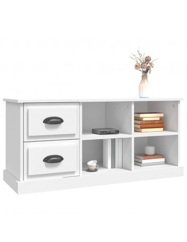 Mobile Porta TV Bianco 102x35,5x47,5 cm in Legno Multistrato