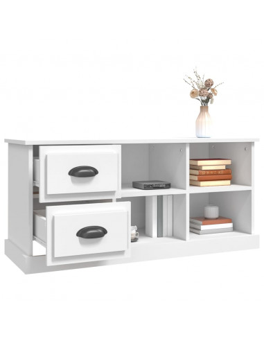 Mobile Porta TV Bianco 102x35,5x47,5 cm in Legno Multistrato