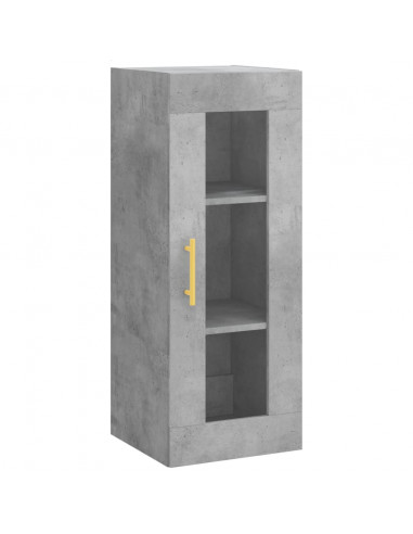 Credenza Grigio Cemento 34,5x34x180 cm in Legno Multistrato