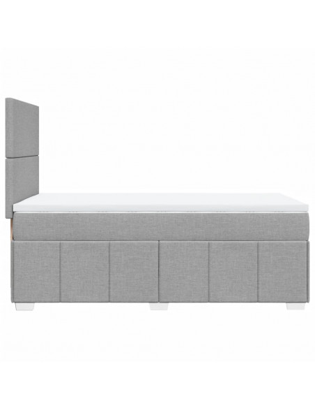 Giroletto a Molle con Materasso Grigio Chiaro 90x190 cm Tessuto