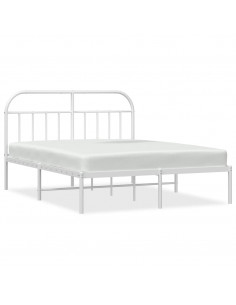 Giroletto con Testiera Metallo Bianco 183x213 cm 2