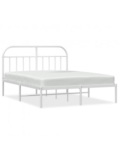 Giroletto con Testiera Metallo Bianco 183x213 cm