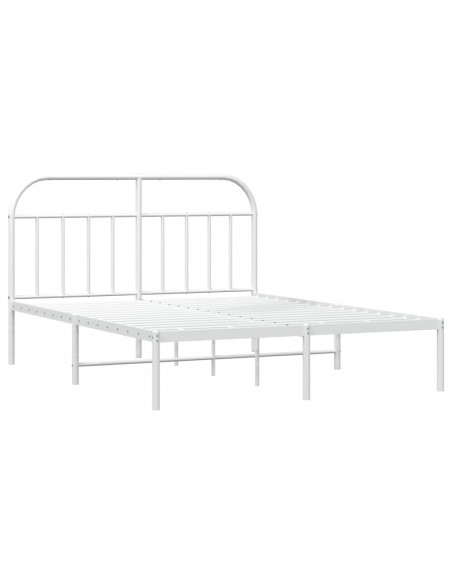 Giroletto con Testiera Metallo Bianco 183x213 cm