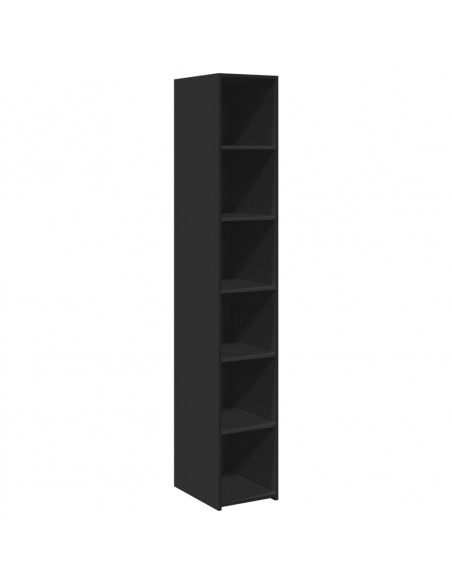 Credenza Nera 30x41x185 cm in Legno Multistrato