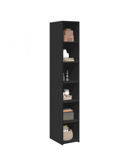 Credenza Nera 30x41x185 cm in Legno Multistrato
