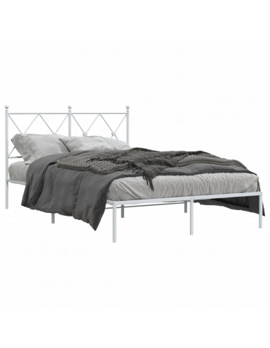 Giroletto con Testiera in Metallo Bianco 120x200 cm