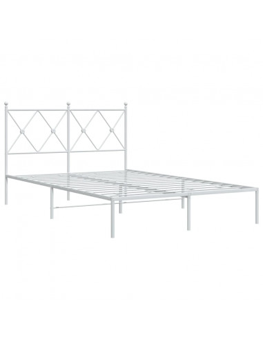 Giroletto con Testiera in Metallo Bianco 120x200 cm