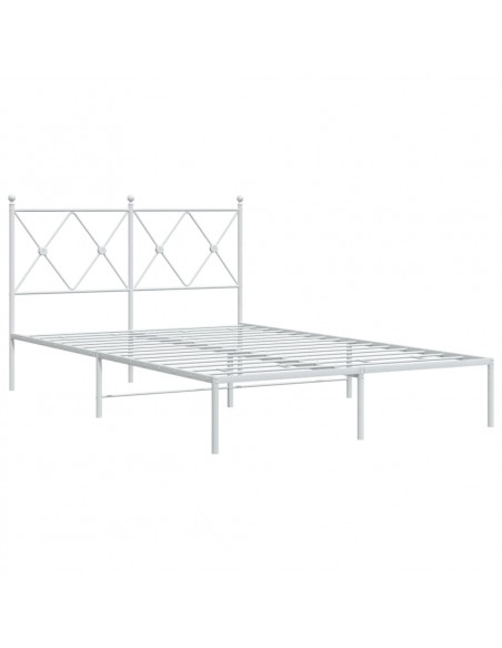Giroletto con Testiera in Metallo Bianco 120x200 cm