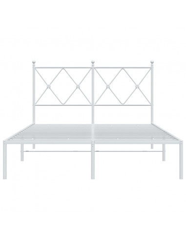 Giroletto con Testiera in Metallo Bianco 120x200 cm