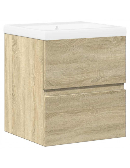 Set Mobili da Bagno 2 pz Rovere Sonoma in Legno Multistrato