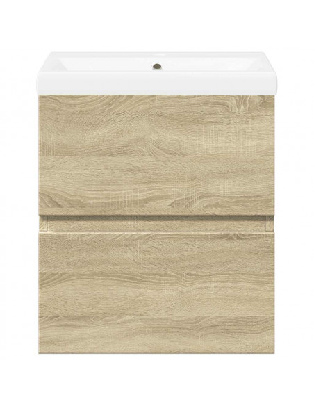 Set Mobili da Bagno 2 pz Rovere Sonoma in Legno Multistrato