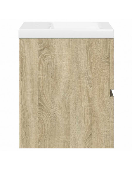 Set Mobili da Bagno 2 pz Rovere Sonoma in Legno Multistrato