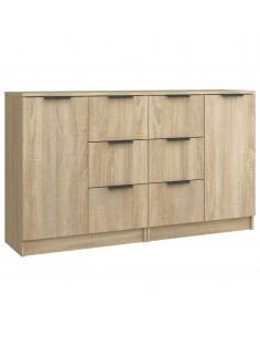 Credenze 2 pz Rovere Sonoma 60x30x70 cm in Legno Multistrato 2