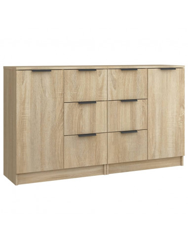 Credenze 2 pz Rovere Sonoma 60x30x70 cm in Legno Multistrato