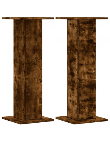 Supporti Altoparlanti 2 pz Rovere 30x30x80 cm Legno Multistrato