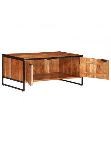 Tavolino da Salotto 90x55x40 cm in Legno Massello di Acacia