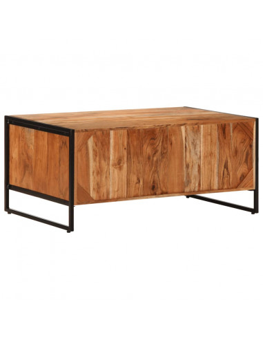 Tavolino da Salotto 90x55x40 cm in Legno Massello di Acacia