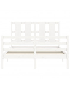 Giroletto con Testiera Bianco 120x200 cm in Legno Massello 2