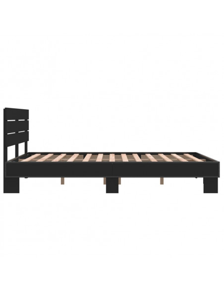 Giroletto Nero 120x200 cm in Legno Multistrato e Metallo