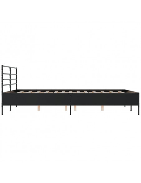Giroletto Nero 150x200 cm in Legno Multistrato e Metallo