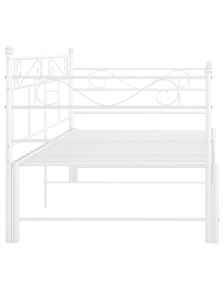 Telaio Divano Letto Estraibile Bianco in Metallo 90x200 cm