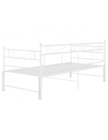 Telaio Divano Letto Estraibile Bianco in Metallo 90x200 cm