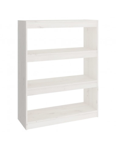 Libreria/Divisorio Bianco 80x30x103,5 cm in Massello di Pino