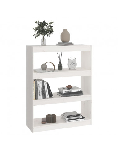 Libreria/Divisorio Bianco 80x30x103,5 cm in Massello di Pino