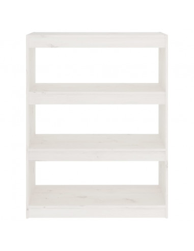 Libreria/Divisorio Bianco 80x30x103,5 cm in Massello di Pino