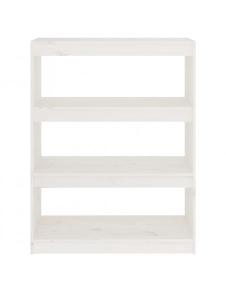 Libreria/Divisorio Bianco 80x30x103,5 cm in Massello di Pino
