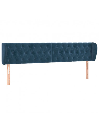 Testiera ad Orecchio Blu Scuro 183x23x78/88 cm in Velluto