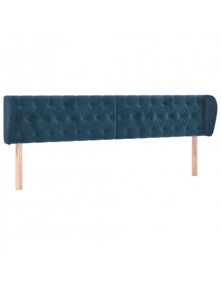 Testiera ad Orecchio Blu Scuro 183x23x78/88 cm in Velluto