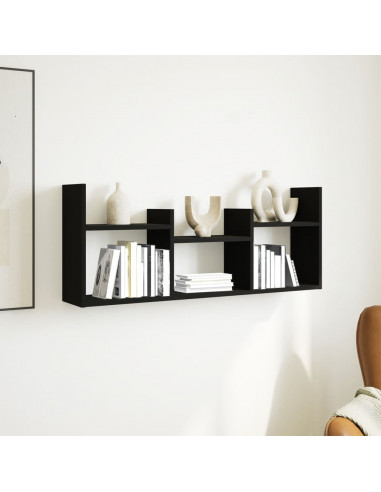 Mobile a Parete 100x18x40 cm Nero in Legno Multistrato
