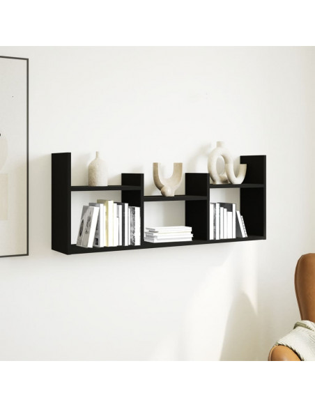Mobile a Parete 100x18x40 cm Nero in Legno Multistrato