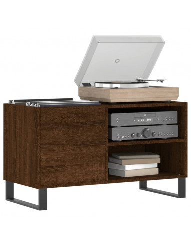 Mobile Porta Dischi Rovere Marrone 85x38x48cm Legno Multistrato