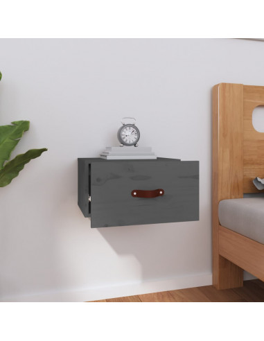 Comodino a Muro Grigio 40x29,5x22 cm