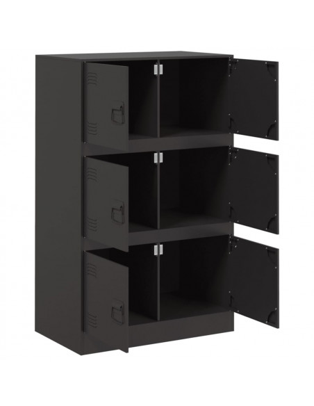 Credenza Nera 67x39x107 cm in Acciaio