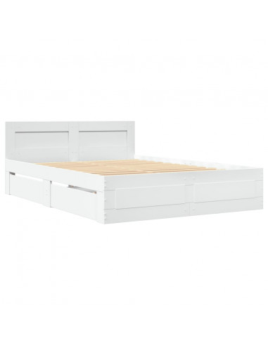 Giroletto con Testiera Bianco 120x190 cm in Legno Multistrato