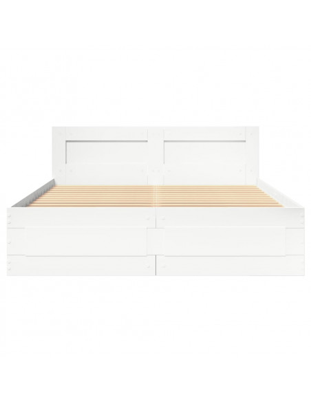 Giroletto con Testiera Bianco 120x190 cm in Legno Multistrato