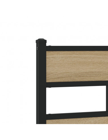 Testiera di Ricambio Rovere Sonoma 90 cm in Ferro e Legno Multistrato