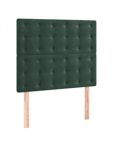 Giroletto con Testiera Verde Scuro 100x200 cm in Velluto