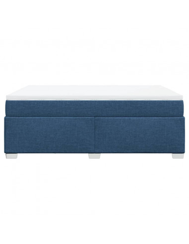 Giroletto a Molle con Materasso Blu 140x200 cm in Tessuto