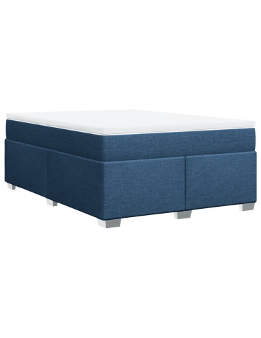 Giroletto a Molle con Materasso Blu 140x200 cm in Tessuto