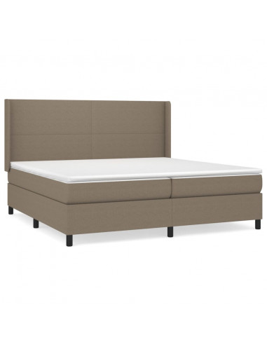 Giroletto a Molle con Materasso Tortora 200x200 cm in Tessuto