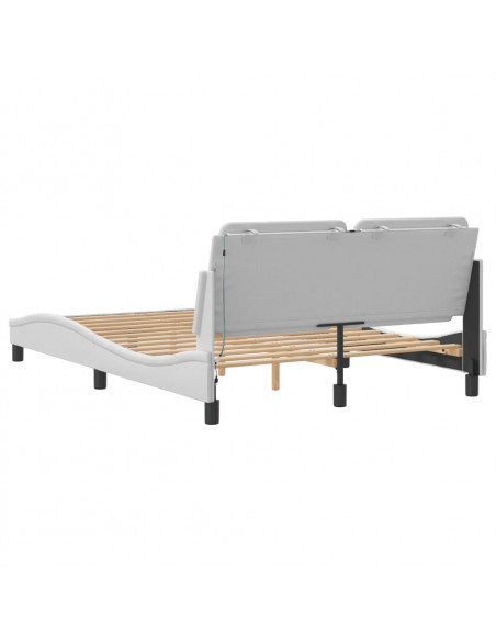 Giroletto con Luci LED Bianco 140x190 cm in Similpelle