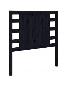 Testiera per Letto Nera 96x4x100 cm in Legno Massello di Pino 2
