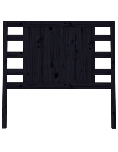 Testiera per Letto Nera 96x4x100 cm in Legno Massello di Pino