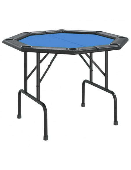 Tavolo da Poker Pieghevole 8 Giocatori Blu 108x108x75 cm