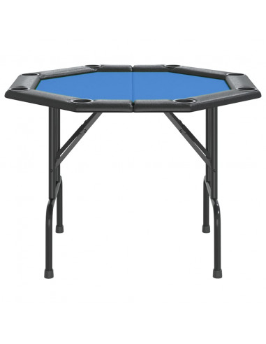 Tavolo da Poker Pieghevole 8 Giocatori Blu 108x108x75 cm